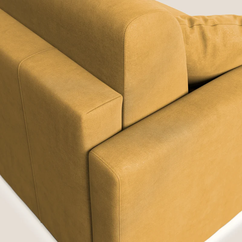 Chris canapé convertible en microfibre détachable T11 jaune