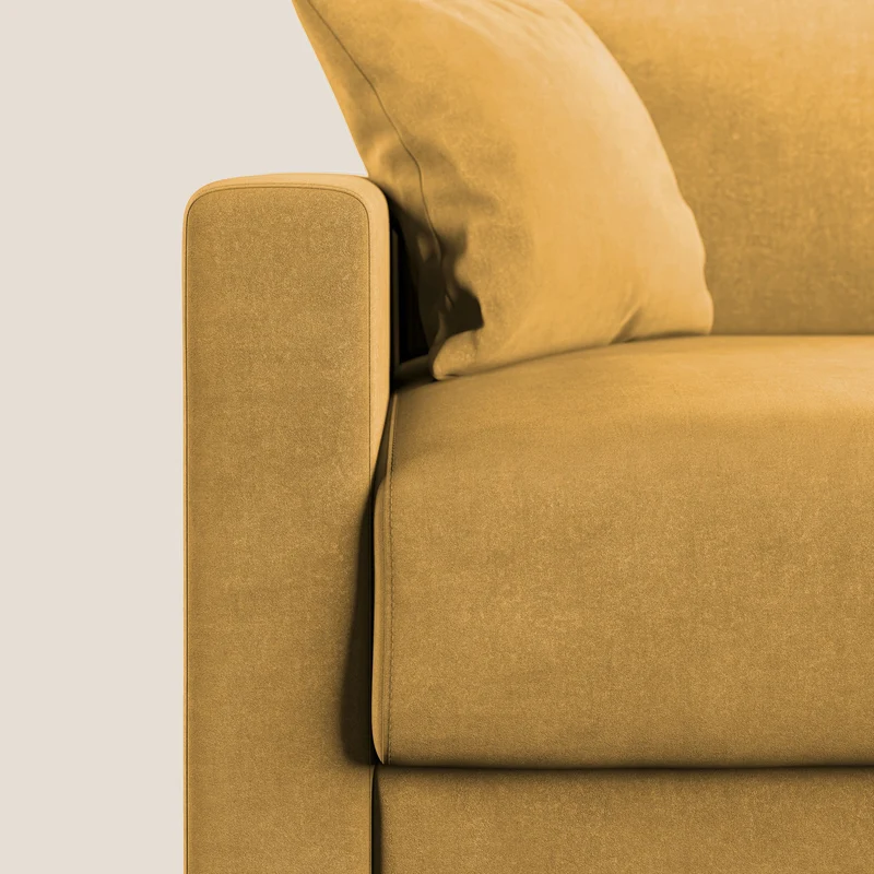 Chris canapé convertible en microfibre détachable T11 jaune
