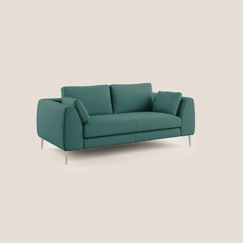 Plano canapé moderne en microfibre technique détachable T11 bleu canard
