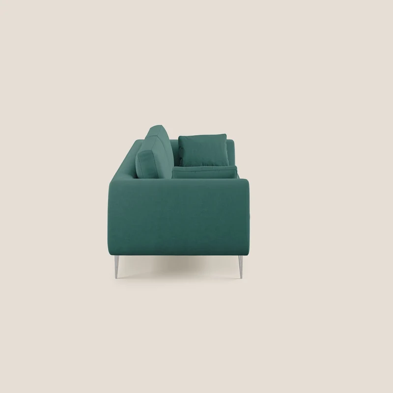 Plano canapé moderne en microfibre technique détachable T11 bleu canard