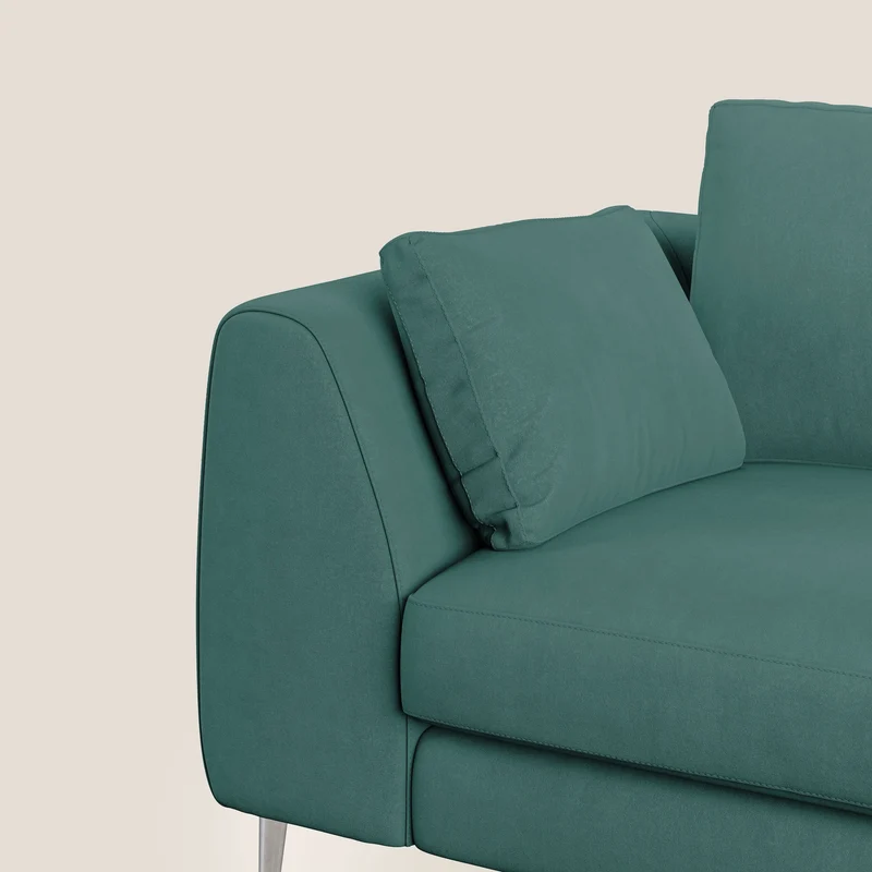 Plano canapé moderne en microfibre technique détachable T11 bleu canard