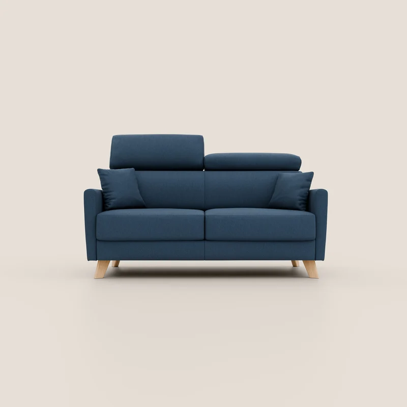 Francy canapé convertible avec têtières réglables en tissu détachable T17 bleu