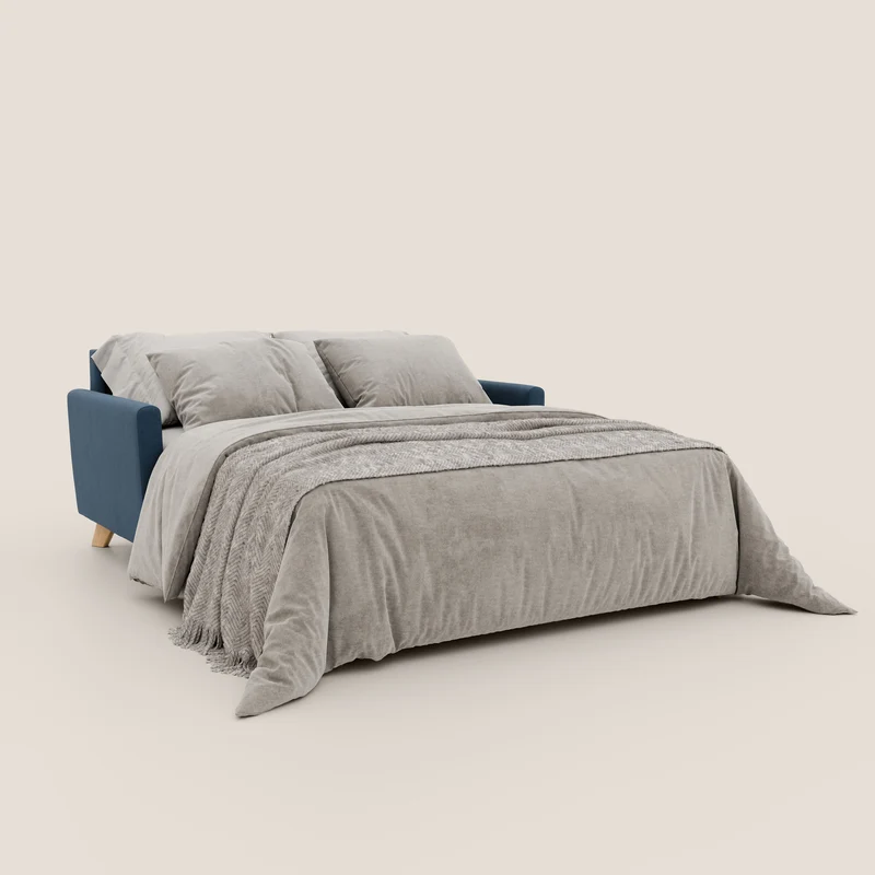 Francy canapé convertible avec têtières réglables en tissu détachable T17 bleu