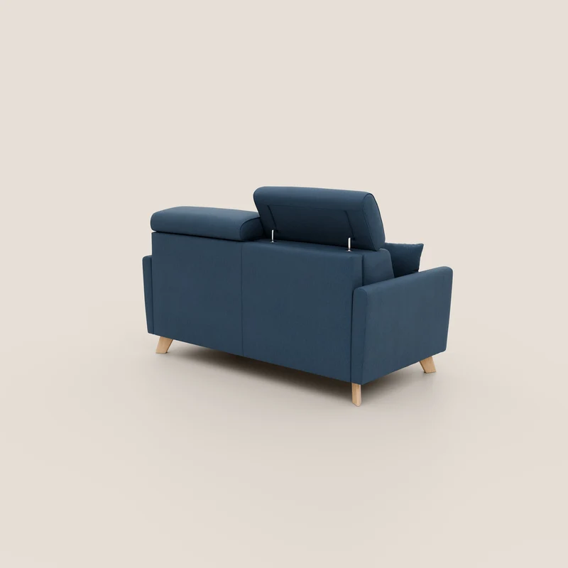 Francy canapé convertible avec têtières réglables en tissu détachable T17 bleu