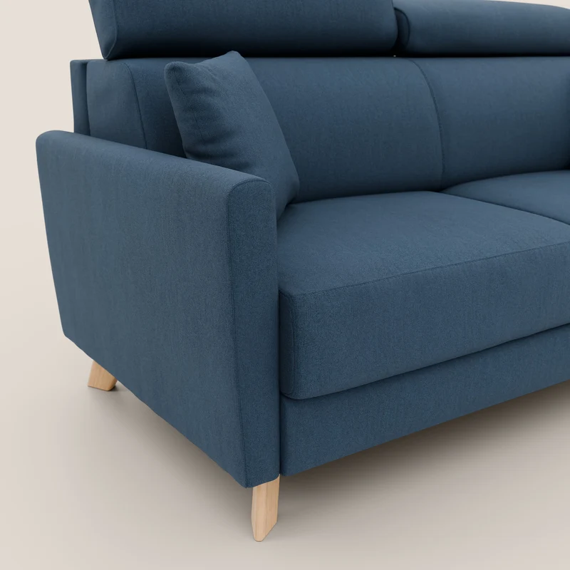 Francy canapé convertible avec têtières réglables en tissu détachable T17 bleu