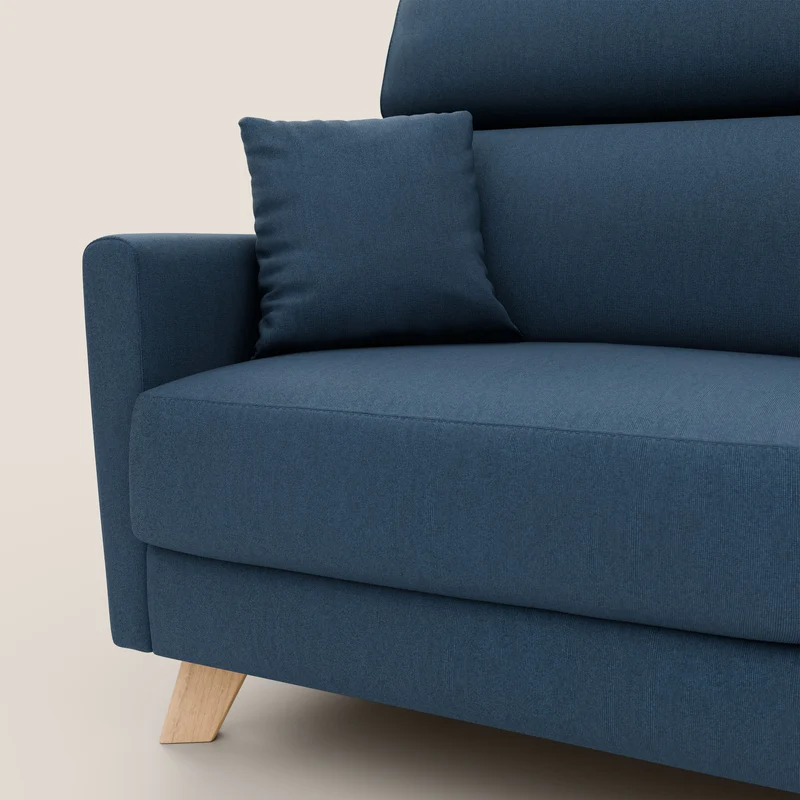 Francy canapé convertible avec têtières réglables en tissu détachable T17 bleu