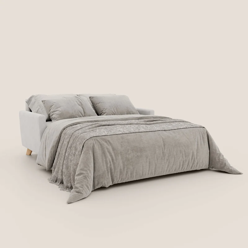 Francy canapé convertible avec têtières réglables en tissu détachable T17 blanc