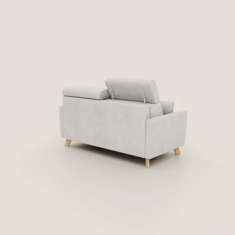 Francy canapé convertible avec têtières réglables en tissu détachable T17 blanc