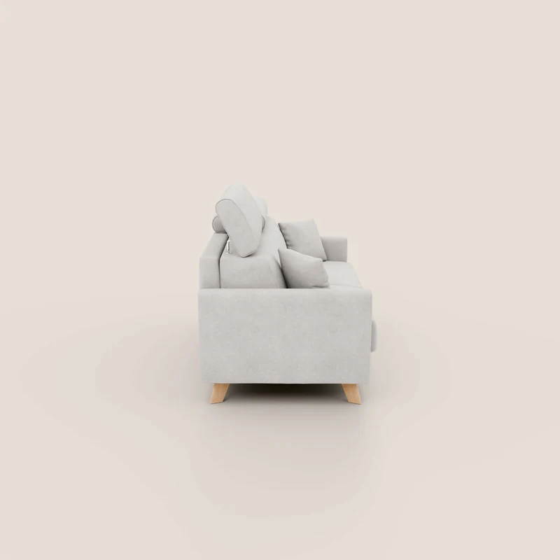 Francy canapé convertible avec têtières réglables en tissu détachable T17 blanc