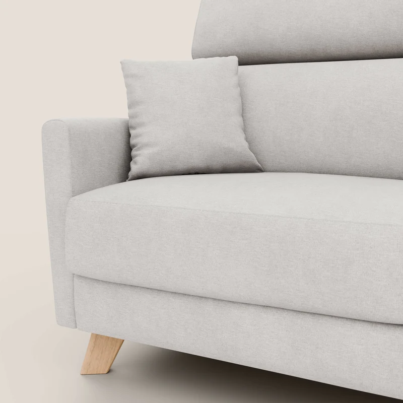 Francy canapé convertible avec têtières réglables en tissu détachable T17 blanc