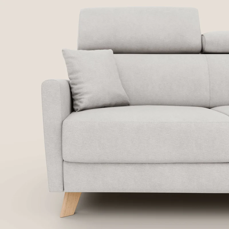 Francy canapé convertible avec têtières réglables en tissu détachable T17 blanc