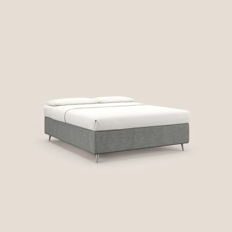Febe sommier compact avec coffre de grande capacité en tissu imperméable T03 gris clair