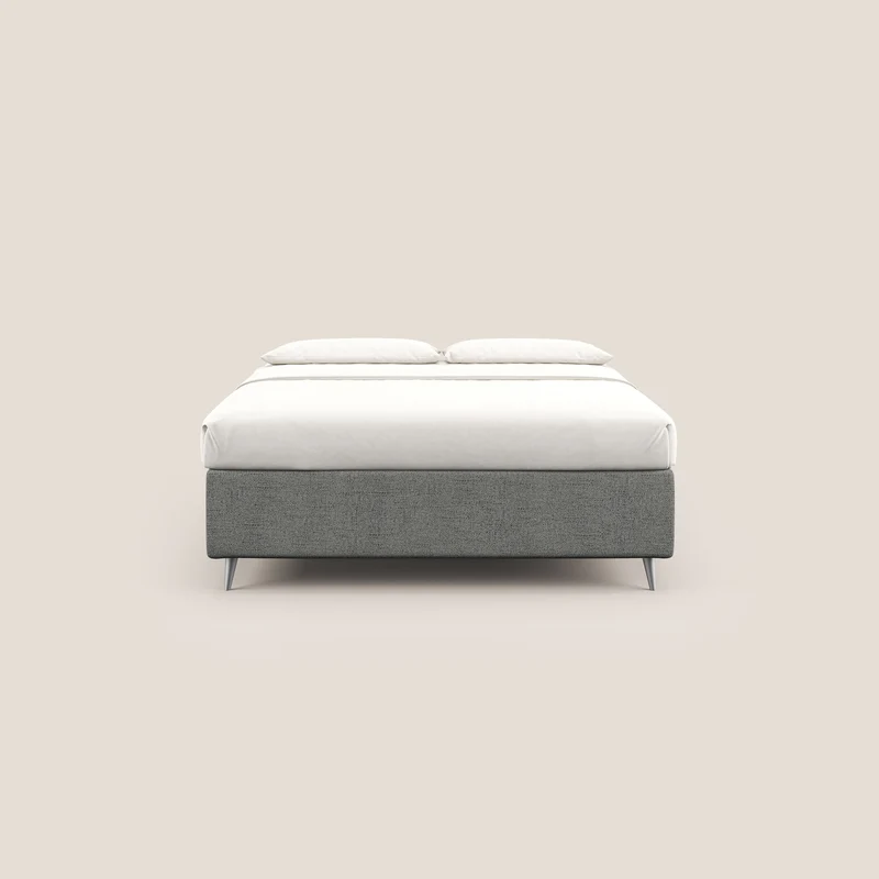 Febe sommier compact avec coffre de grande capacité en tissu imperméable T03 gris clair