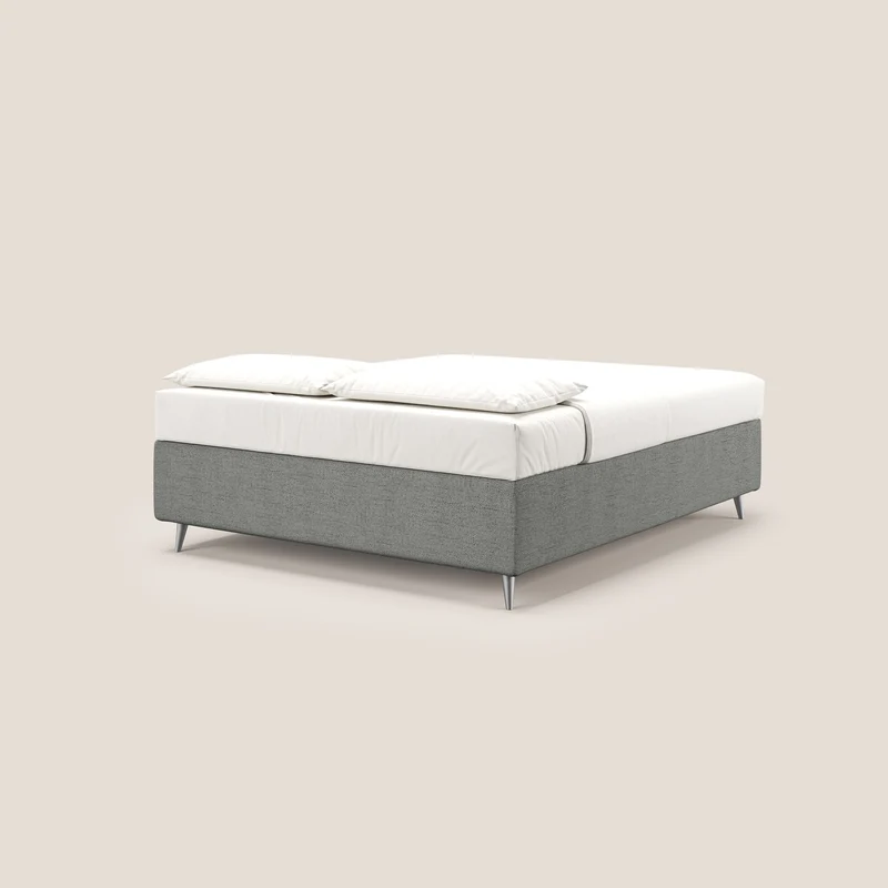 Febe sommier compact avec coffre de grande capacité en tissu imperméable T03 gris clair