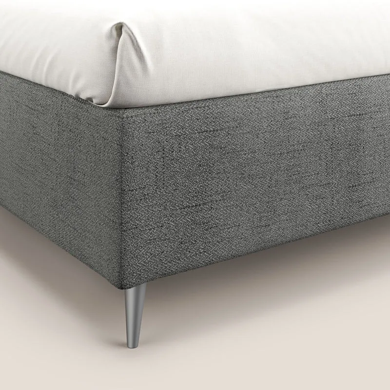 Febe sommier compact avec coffre de grande capacité en tissu imperméable T03 gris clair