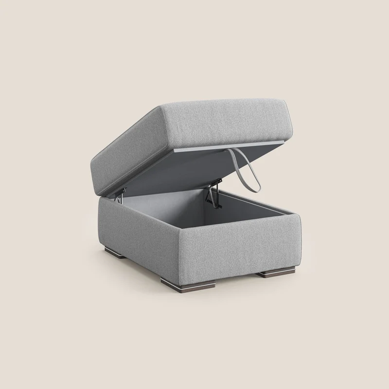 Sun pouf coffre en tissu détachable T05 gris