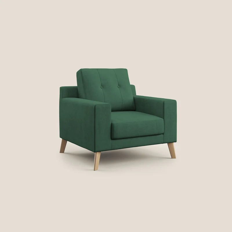 Danish Fauteuil en tissu doux imperméable T02 vert