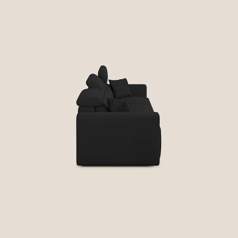 Orwell canapé avec 3 assises extractibles en microfibre détachable T11 noir