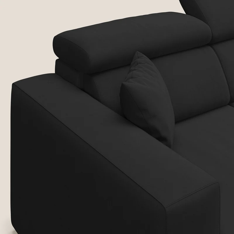 Orwell canapé avec 3 assises extractibles en microfibre détachable T11 noir