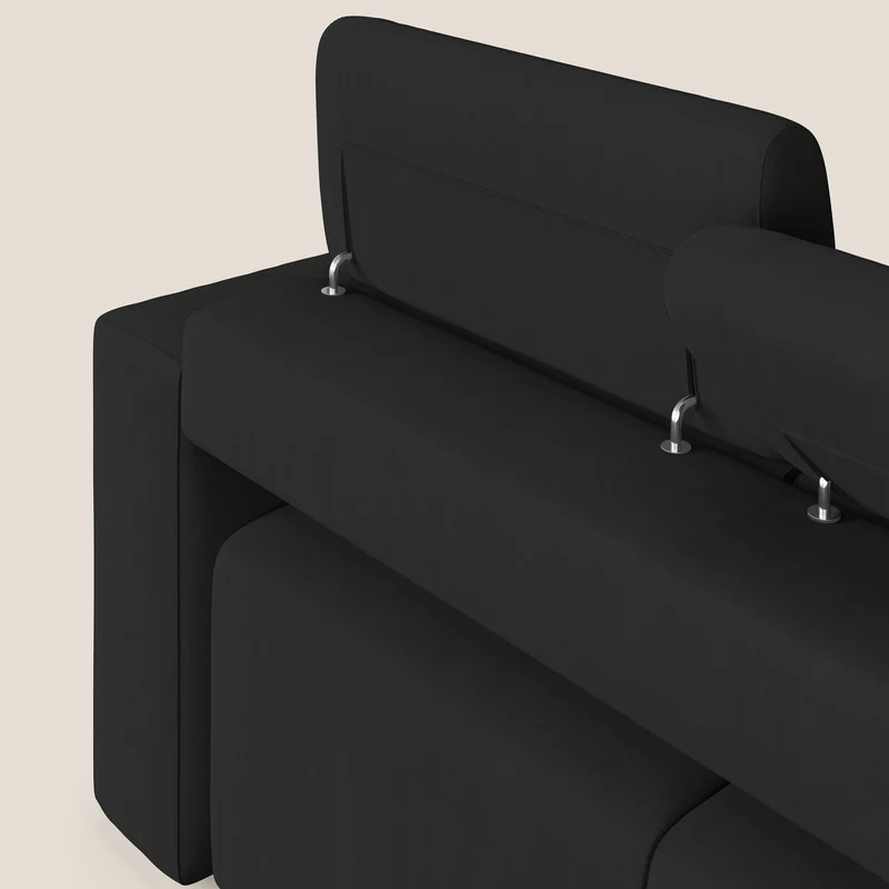 Orwell canapé avec 3 assises extractibles en microfibre détachable T11 noir