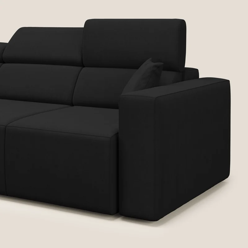 Orwell canapé avec 3 assises extractibles en microfibre détachable T11 noir