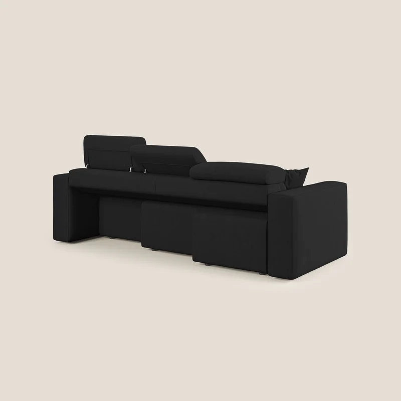 Orwell canapé avec 3 assises extractibles en microfibre détachable T11 noir