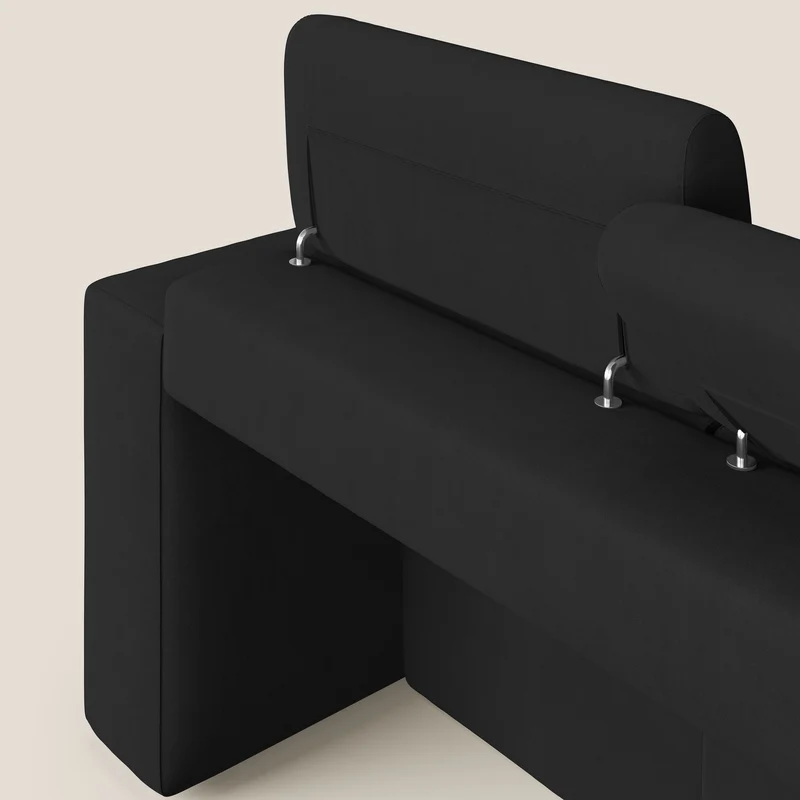 Orwell canapé avec 3 assises extractibles en microfibre détachable T11 noir
