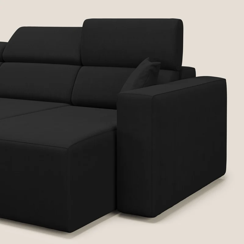 Orwell canapé avec 3 assises extractibles en microfibre détachable T11 noir