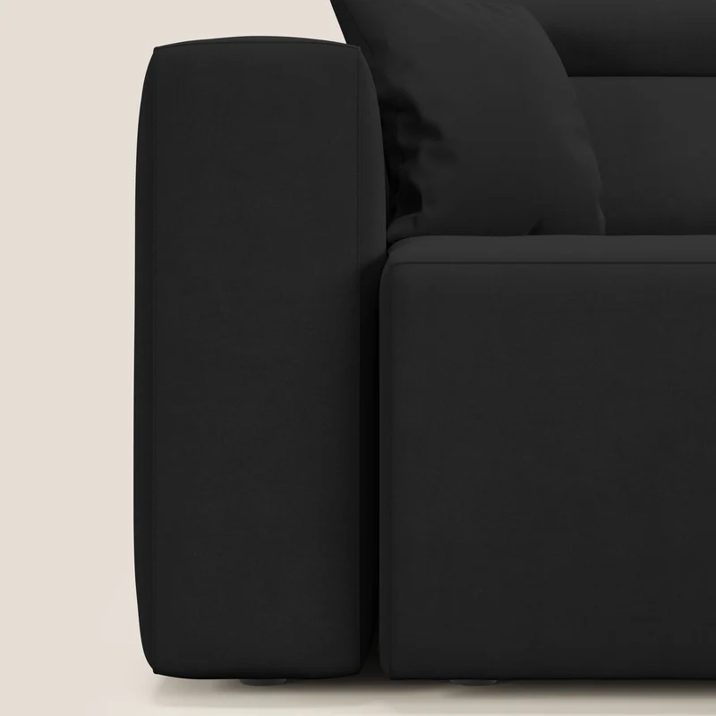 Orwell canapé avec 3 assises extractibles en microfibre détachable T11 noir