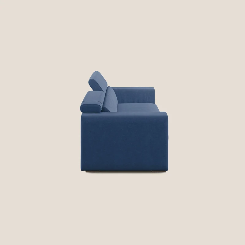 Vegas canapé avec têtières inclinables en microfibre imperméable T11 bleu