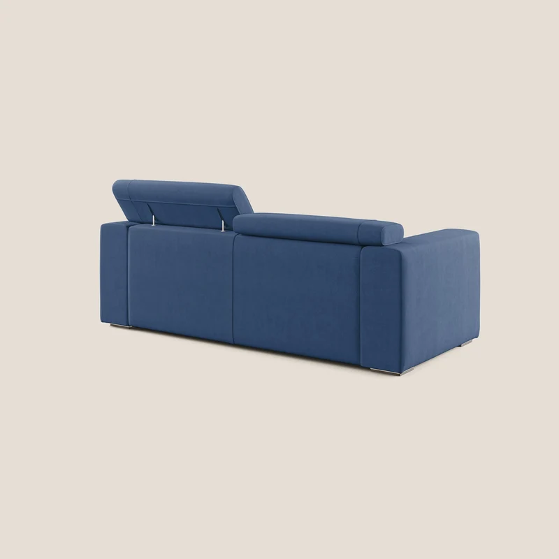 Vegas canapé avec têtières inclinables en microfibre imperméable T11 bleu