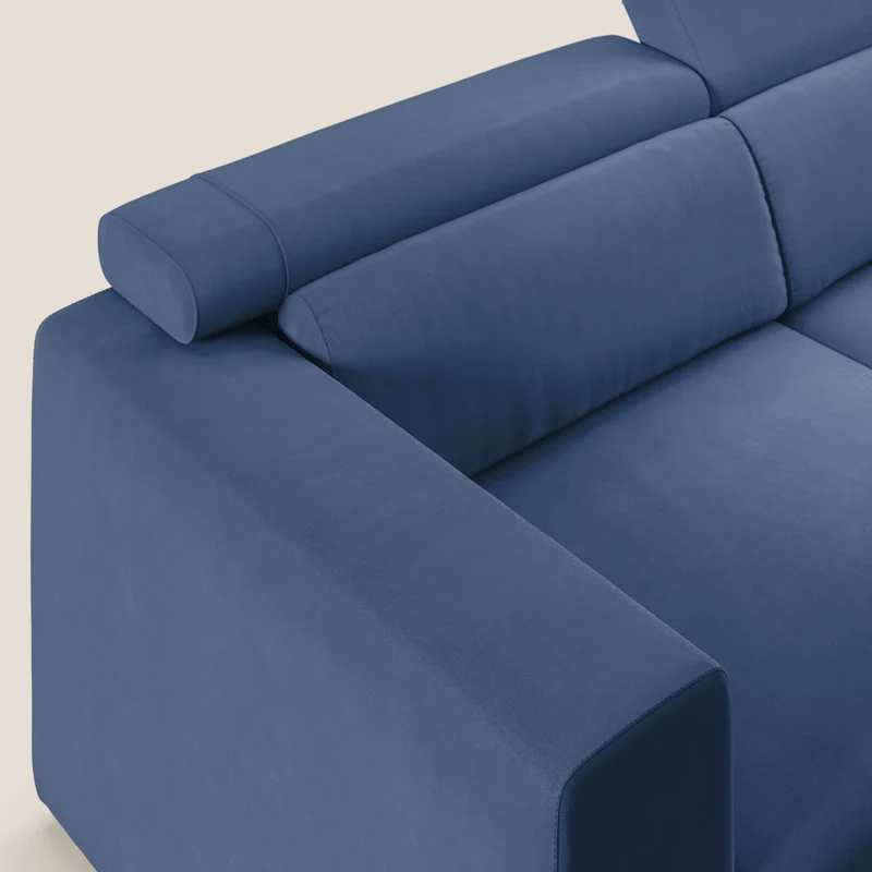Vegas canapé avec têtières inclinables en microfibre imperméable T11 bleu