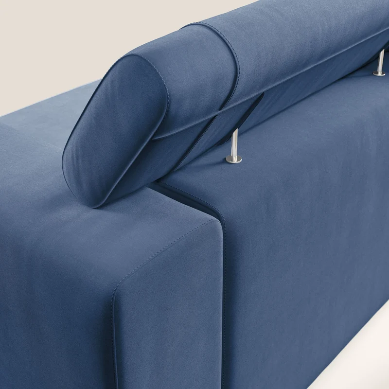 Vegas canapé avec têtières inclinables en microfibre imperméable T11 bleu