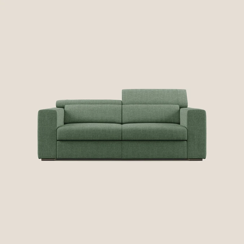 Vegas canapé avec têtières inclinables en tissu doux imperméable T06 vert