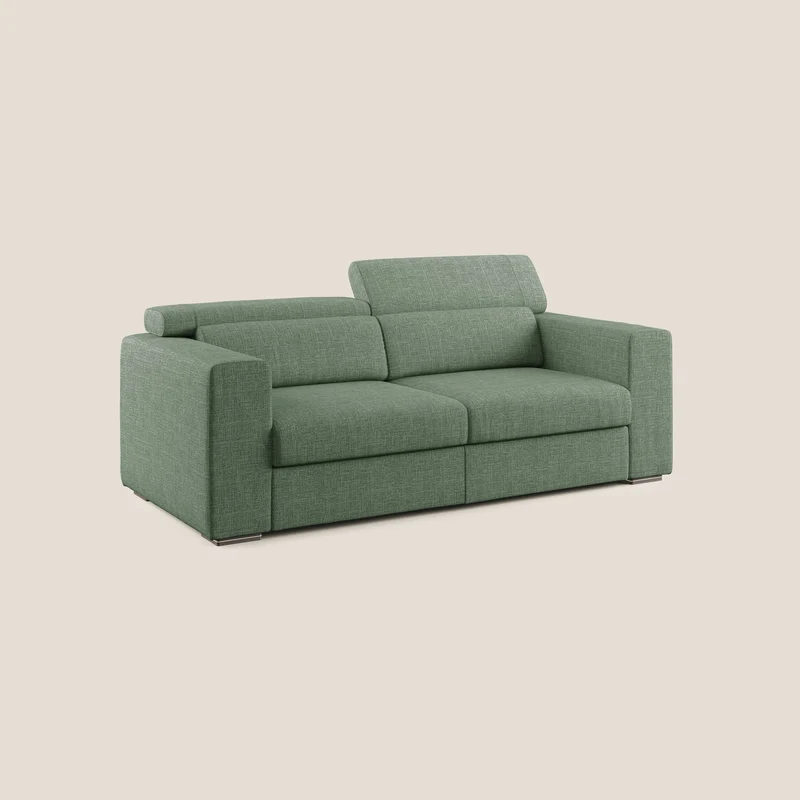 Vegas canapé avec têtières inclinables en tissu doux imperméable T06 vert