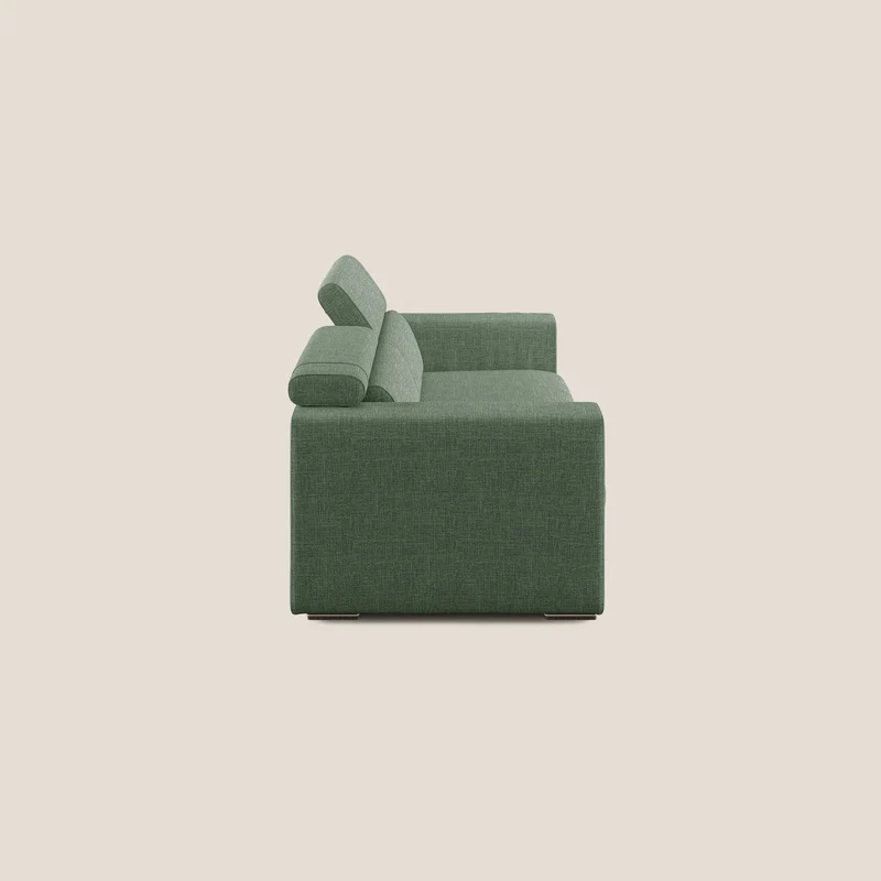 Vegas canapé avec têtières inclinables en tissu doux imperméable T06 vert
