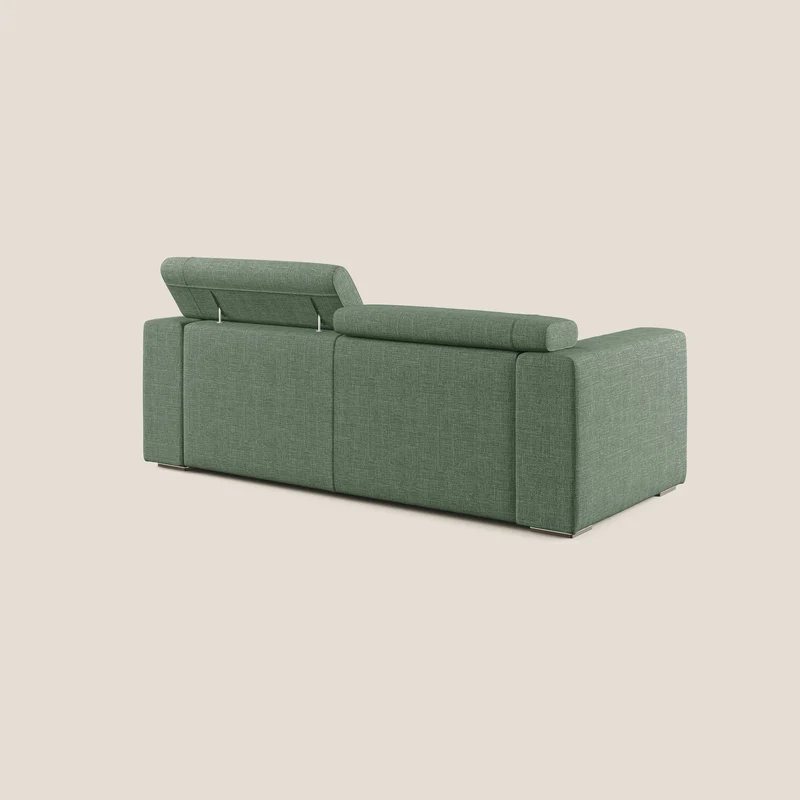 Vegas canapé avec têtières inclinables en tissu doux imperméable T06 vert