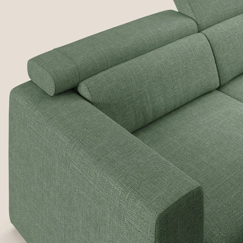 Vegas canapé avec têtières inclinables en tissu doux imperméable T06 vert