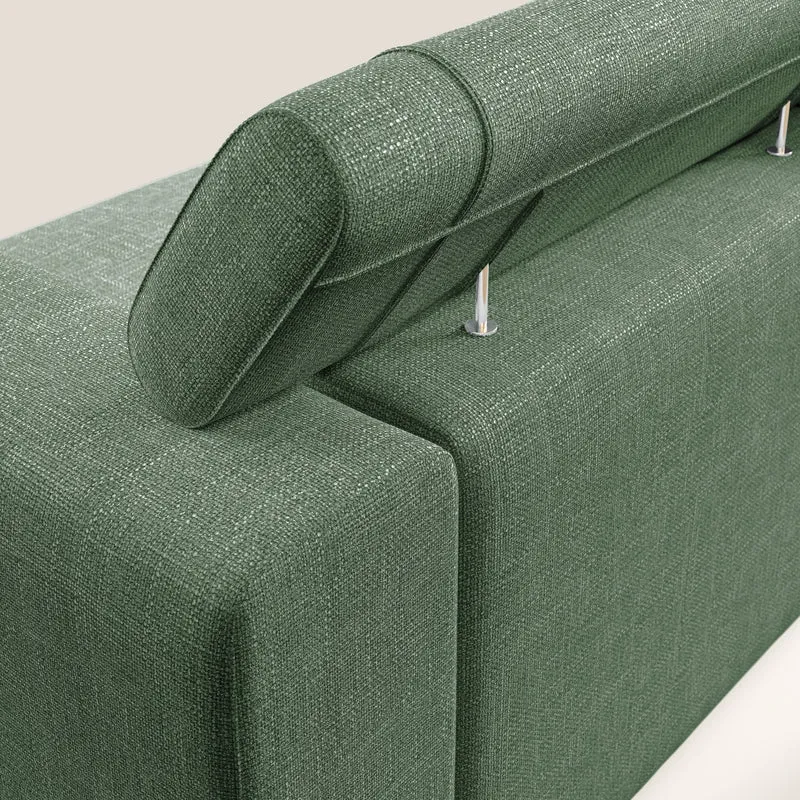 Vegas canapé avec têtières inclinables en tissu doux imperméable T06 vert
