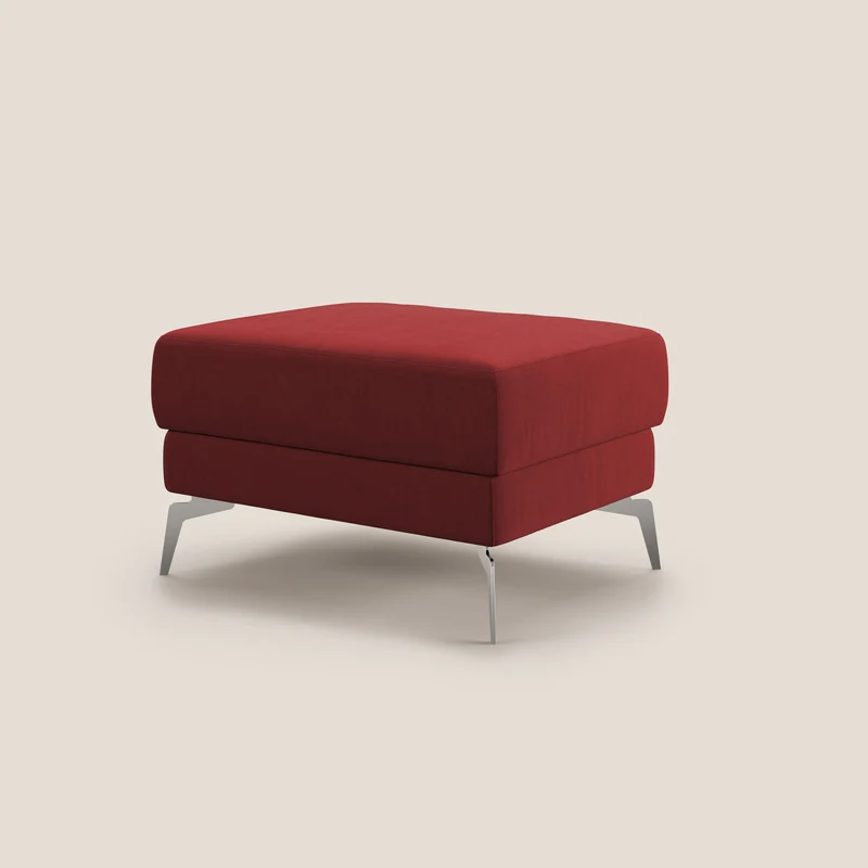 Star Pouf avec pieds hauts en microfibre imperméable T11 rouge