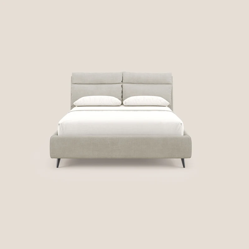 Jerry lit coffre et coussins réglables en tissu détachable T17 crème