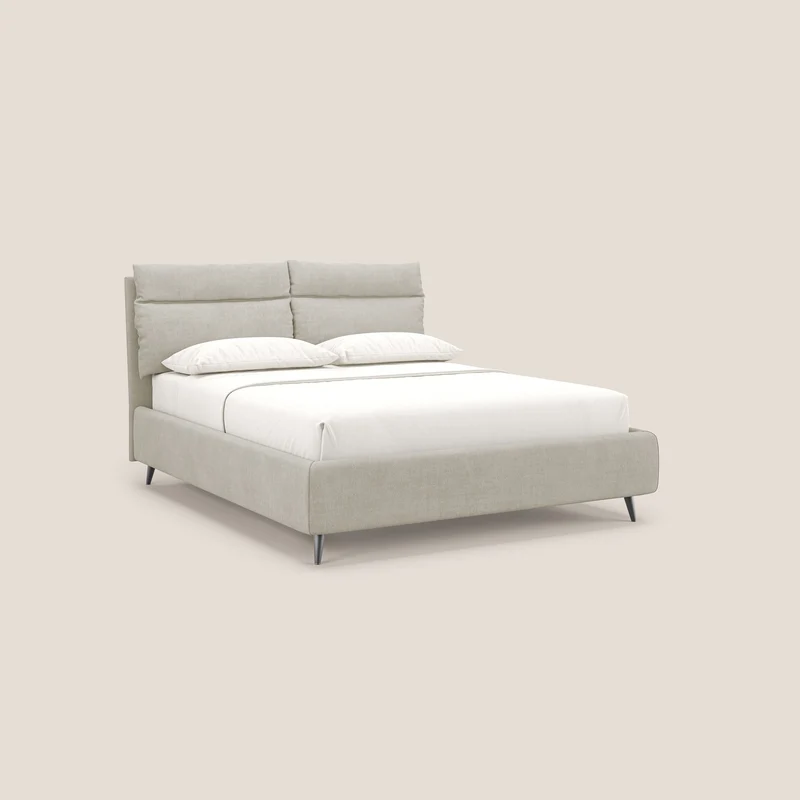 Jerry lit coffre et coussins réglables en tissu détachable T17 crème