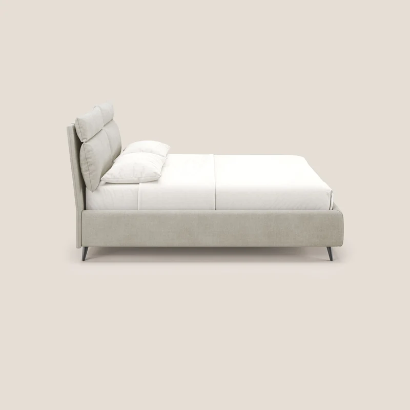 Jerry lit coffre et coussins réglables en tissu détachable T17 crème