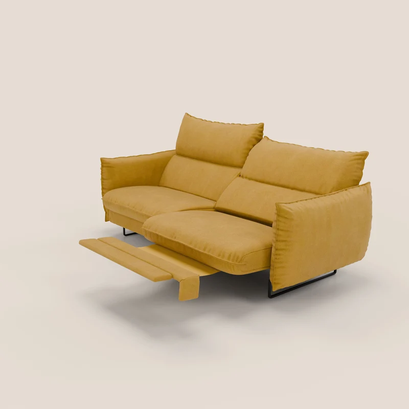 Monamour canapé au design moderne avec option relax électrique en microfibre détachable imperméable T11 jaune