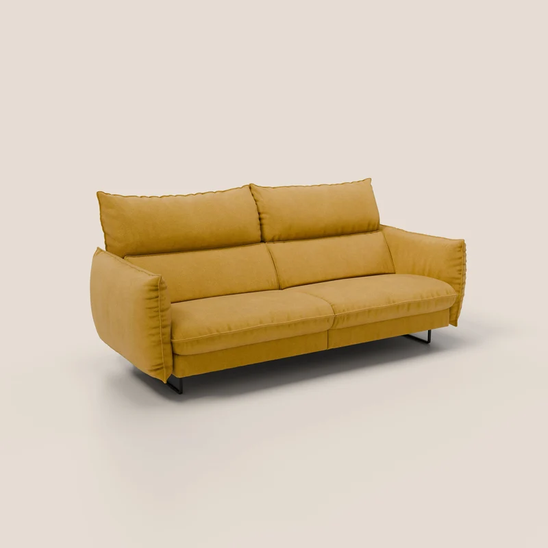 Monamour canapé au design moderne avec option relax électrique en microfibre détachable imperméable T11 jaune