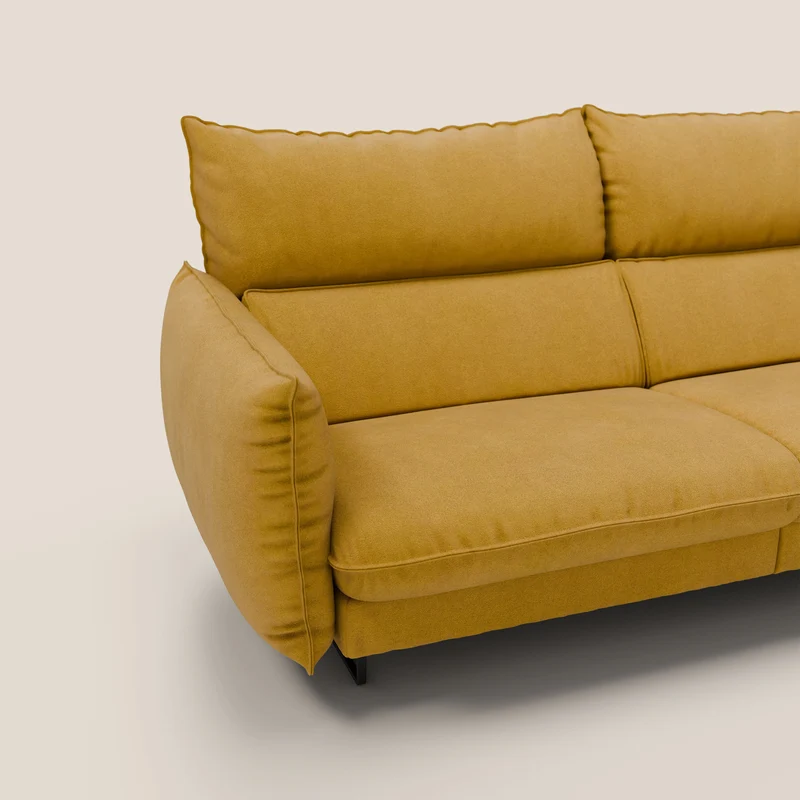 Monamour canapé au design moderne avec option relax électrique en microfibre détachable imperméable T11 jaune