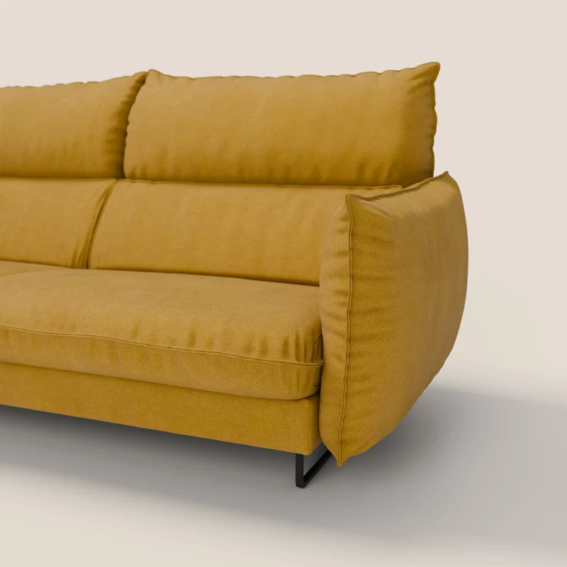 Monamour canapé au design moderne avec option relax électrique en microfibre détachable imperméable T11 jaune