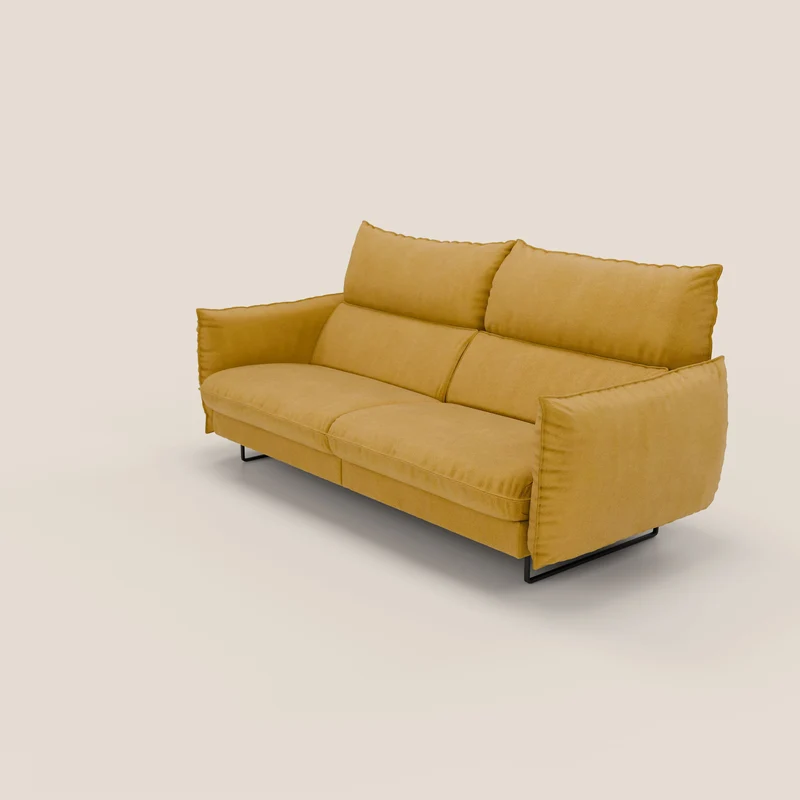 Monamour canapé au design moderne avec option relax électrique en microfibre détachable imperméable T11 jaune