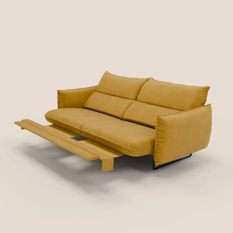 Monamour canapé au design moderne avec option relax électrique en microfibre détachable imperméable T11 jaune