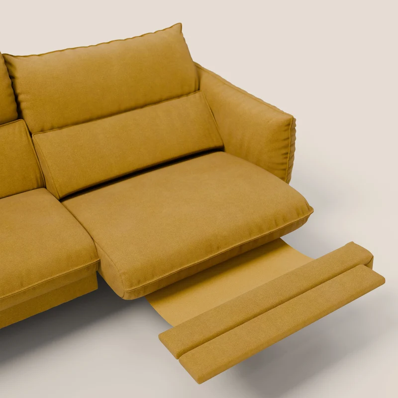 Monamour canapé au design moderne avec option relax électrique en microfibre détachable imperméable T11 jaune